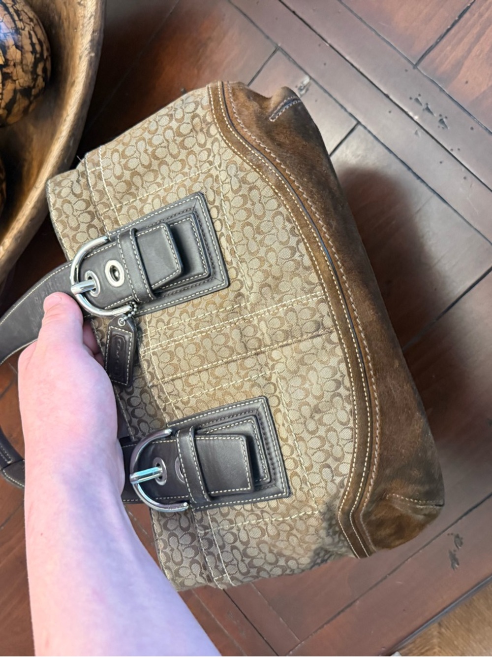 Coach Y2k monogram SoHo canvas/leather tote bag. - Picture 13 of 16